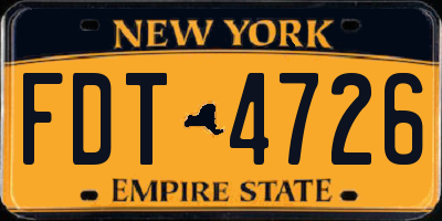 NY license plate FDT4726