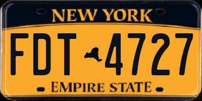 NY license plate FDT4727