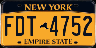NY license plate FDT4752