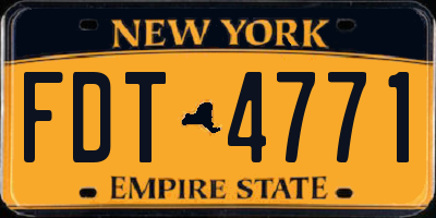 NY license plate FDT4771