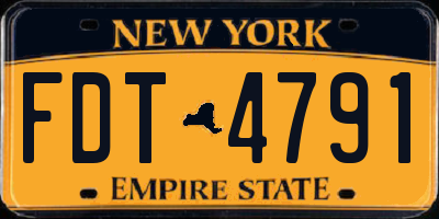 NY license plate FDT4791