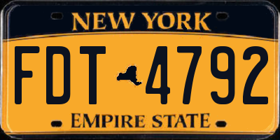 NY license plate FDT4792