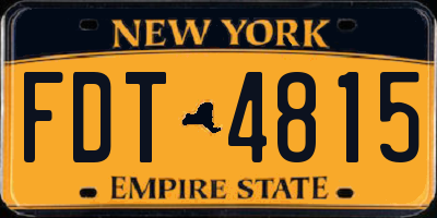 NY license plate FDT4815