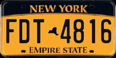 NY license plate FDT4816