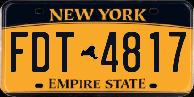 NY license plate FDT4817