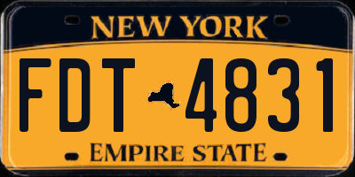NY license plate FDT4831