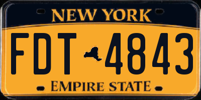 NY license plate FDT4843