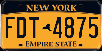 NY license plate FDT4875