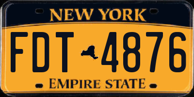NY license plate FDT4876