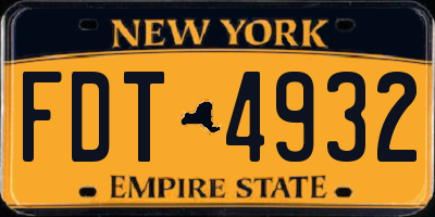 NY license plate FDT4932
