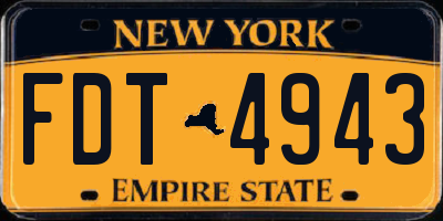 NY license plate FDT4943