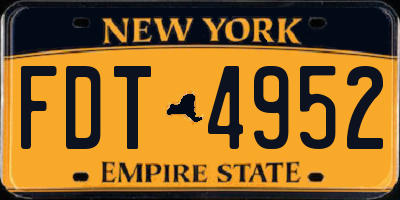 NY license plate FDT4952