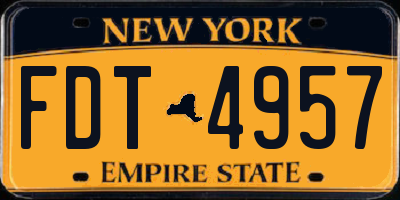 NY license plate FDT4957