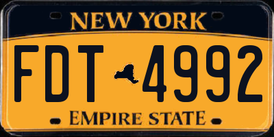 NY license plate FDT4992