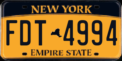 NY license plate FDT4994