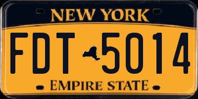 NY license plate FDT5014