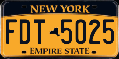 NY license plate FDT5025