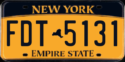 NY license plate FDT5131
