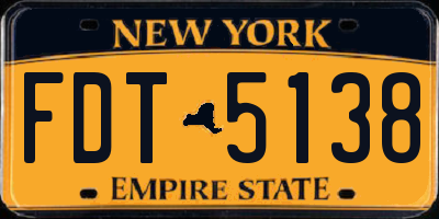 NY license plate FDT5138