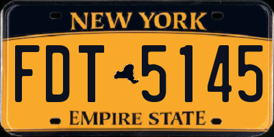 NY license plate FDT5145