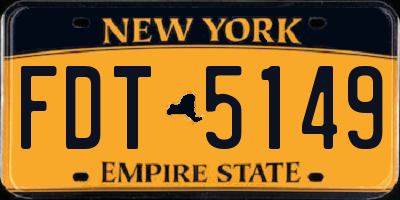 NY license plate FDT5149