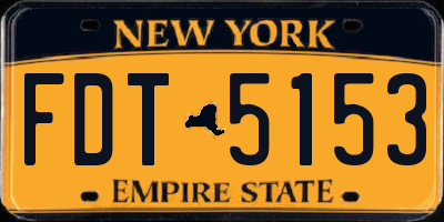 NY license plate FDT5153