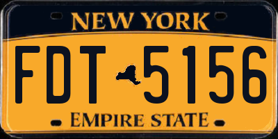 NY license plate FDT5156