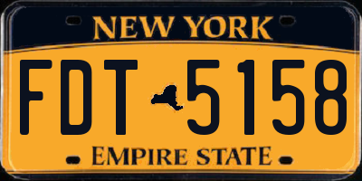 NY license plate FDT5158