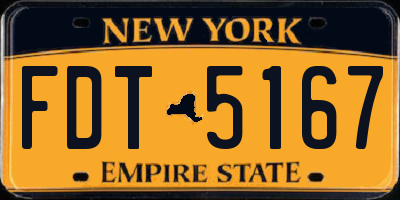 NY license plate FDT5167