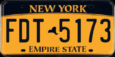 NY license plate FDT5173