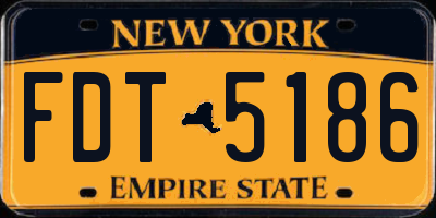 NY license plate FDT5186
