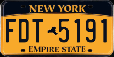 NY license plate FDT5191
