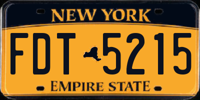 NY license plate FDT5215