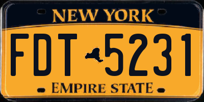 NY license plate FDT5231