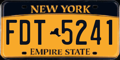 NY license plate FDT5241