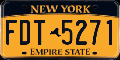 NY license plate FDT5271