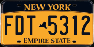 NY license plate FDT5312