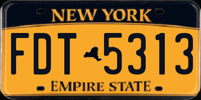 NY license plate FDT5313