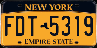 NY license plate FDT5319