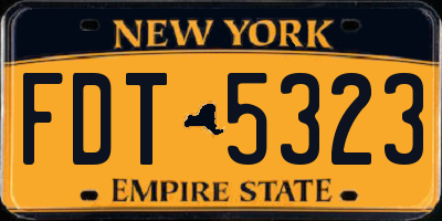 NY license plate FDT5323