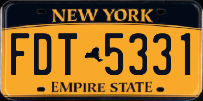 NY license plate FDT5331