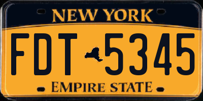 NY license plate FDT5345