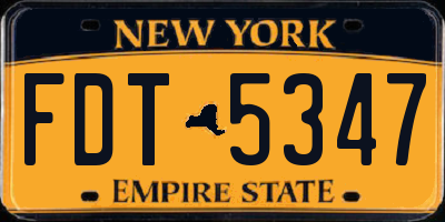 NY license plate FDT5347
