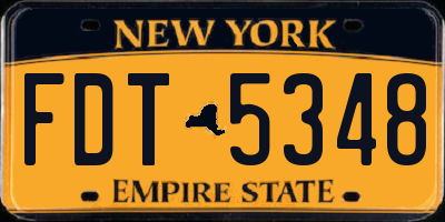 NY license plate FDT5348