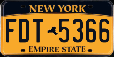 NY license plate FDT5366