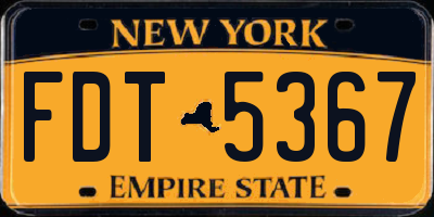 NY license plate FDT5367