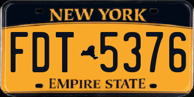 NY license plate FDT5376