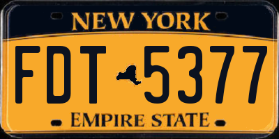 NY license plate FDT5377