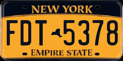 NY license plate FDT5378