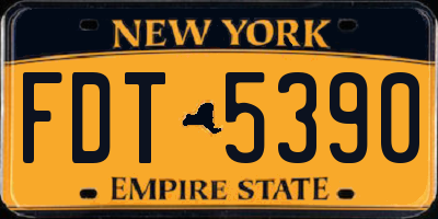NY license plate FDT5390